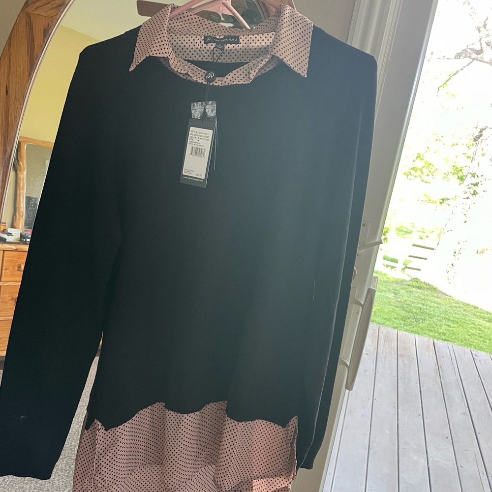 NWT Adrianna Papell Twofer Sweater